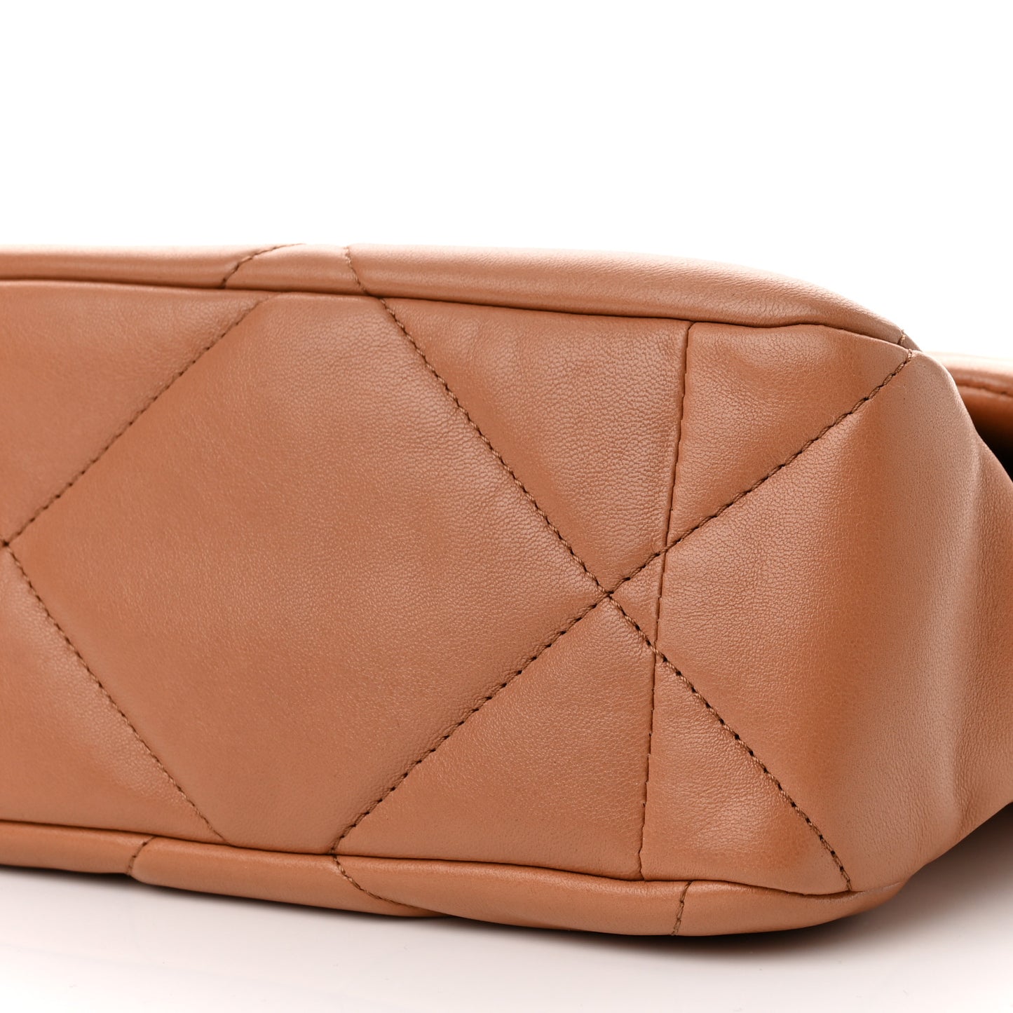 Lambskin Quilted Large Chanel 19 Flap Brown