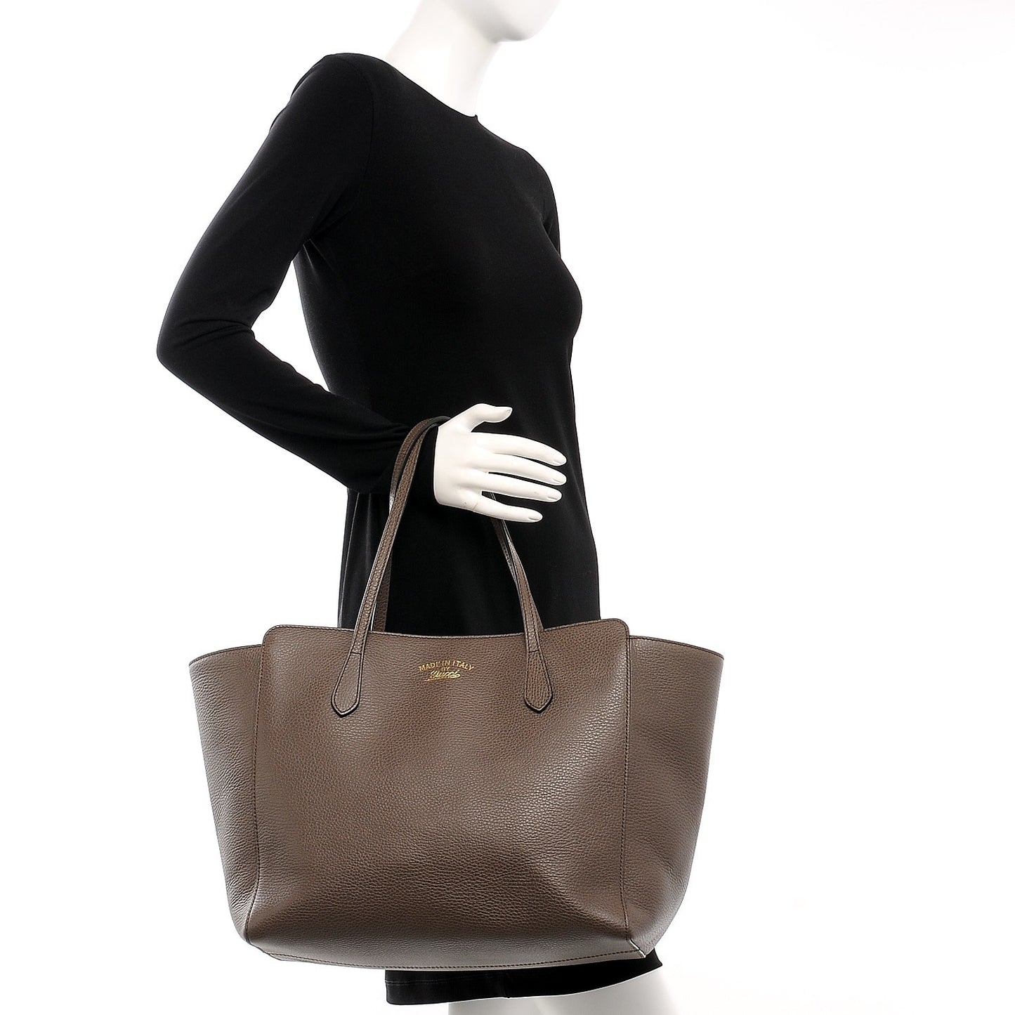 Dollar Calfskin Medium Swing Tote Grey Field Soft Pink