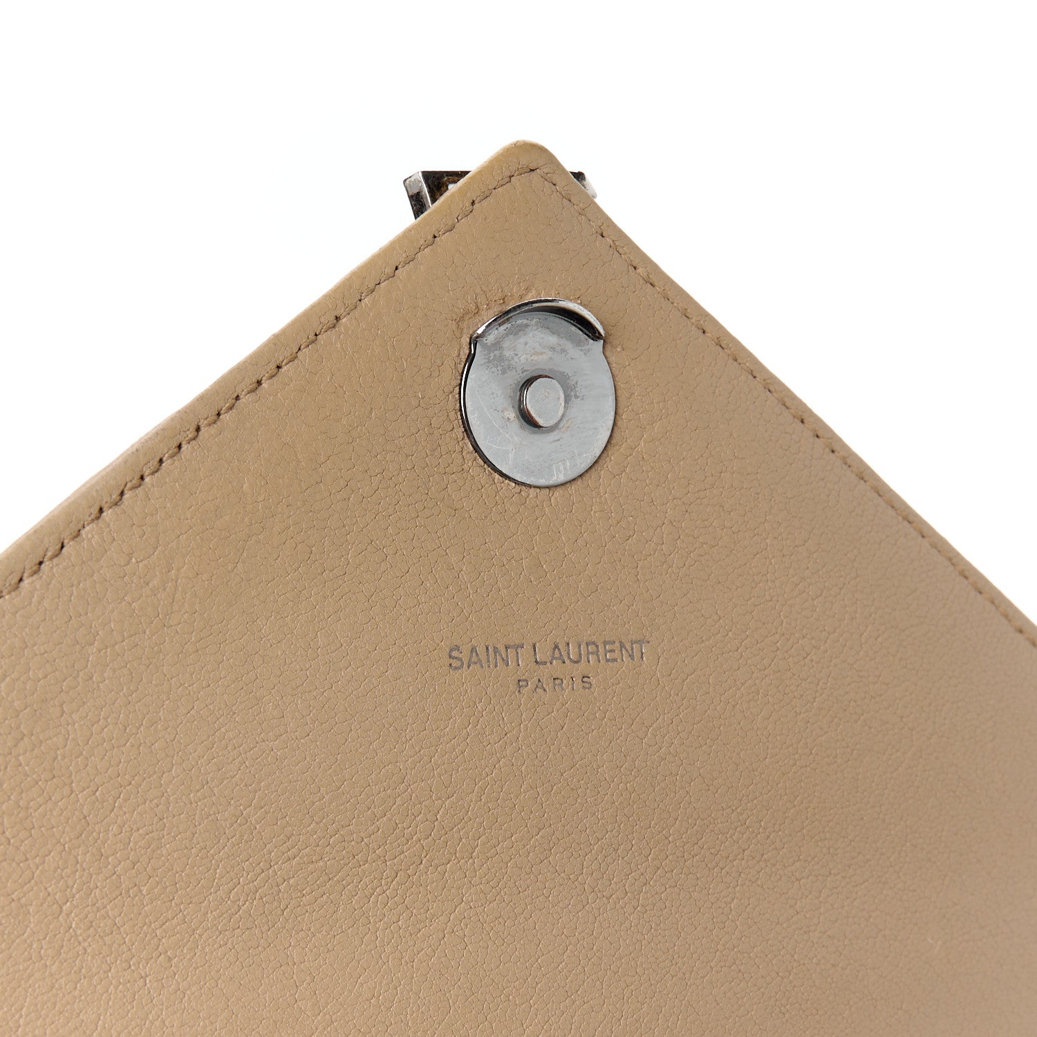 Saint Laurent Sheepskin Matelasse Chevron Monogram Medium College Bag Dark Beige 6 of 12