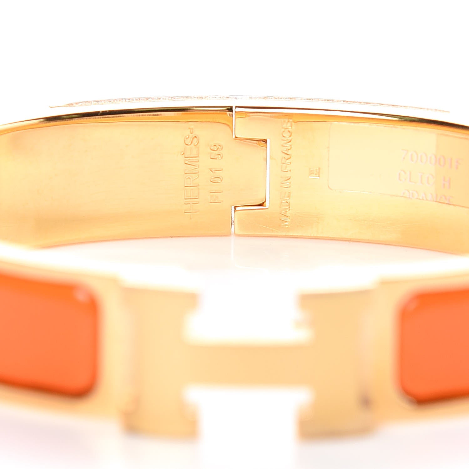 Hermes Enamel Narrow Clic Clac H Bracelet PM Orange 5 of 6