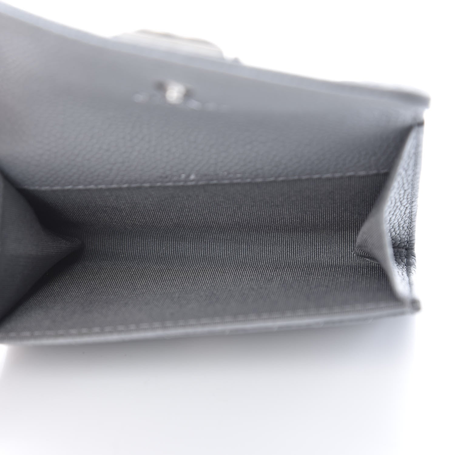 Chanel Caviar Chevron Quilted Boy Flap Card Holder Grey 5 of 9
