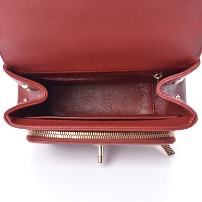 Chanel Caviar Quilted Mini Business Affinity Flap Dark Red 5 of 10