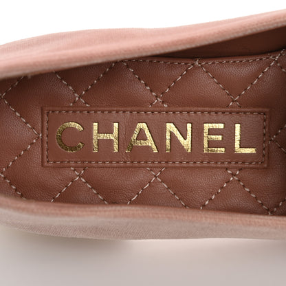 Chanel Velvet CC Moccasin Loafers 37 Light Pink 7 of 10