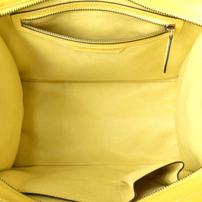 Celine Drummed Calfskin Mini Luggage Citron 5 of 8