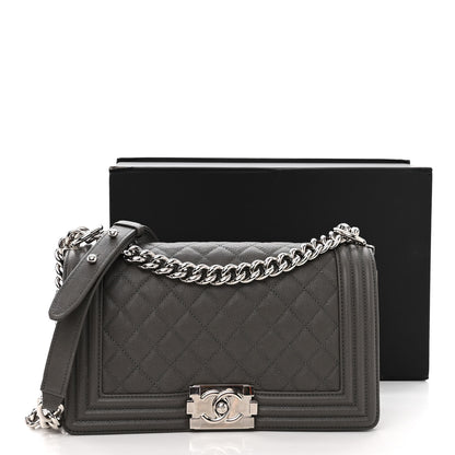 Chanel Caviar Quilted Medium Boy Flap Grey 11 of 11