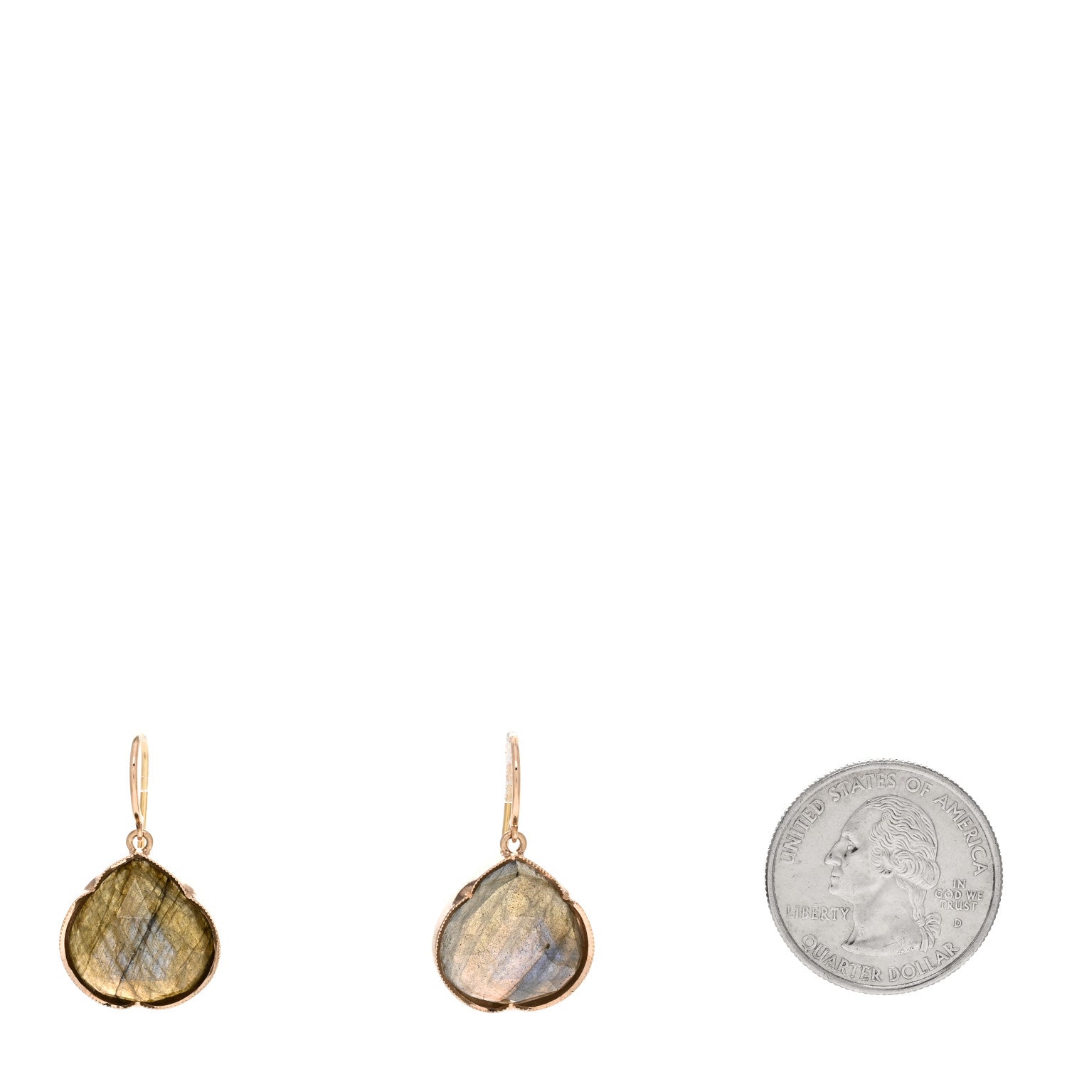 Irene Neuwirth 18K Rose Gold Labradorite Large Classic Pear Drop Earrings 2 of 4
