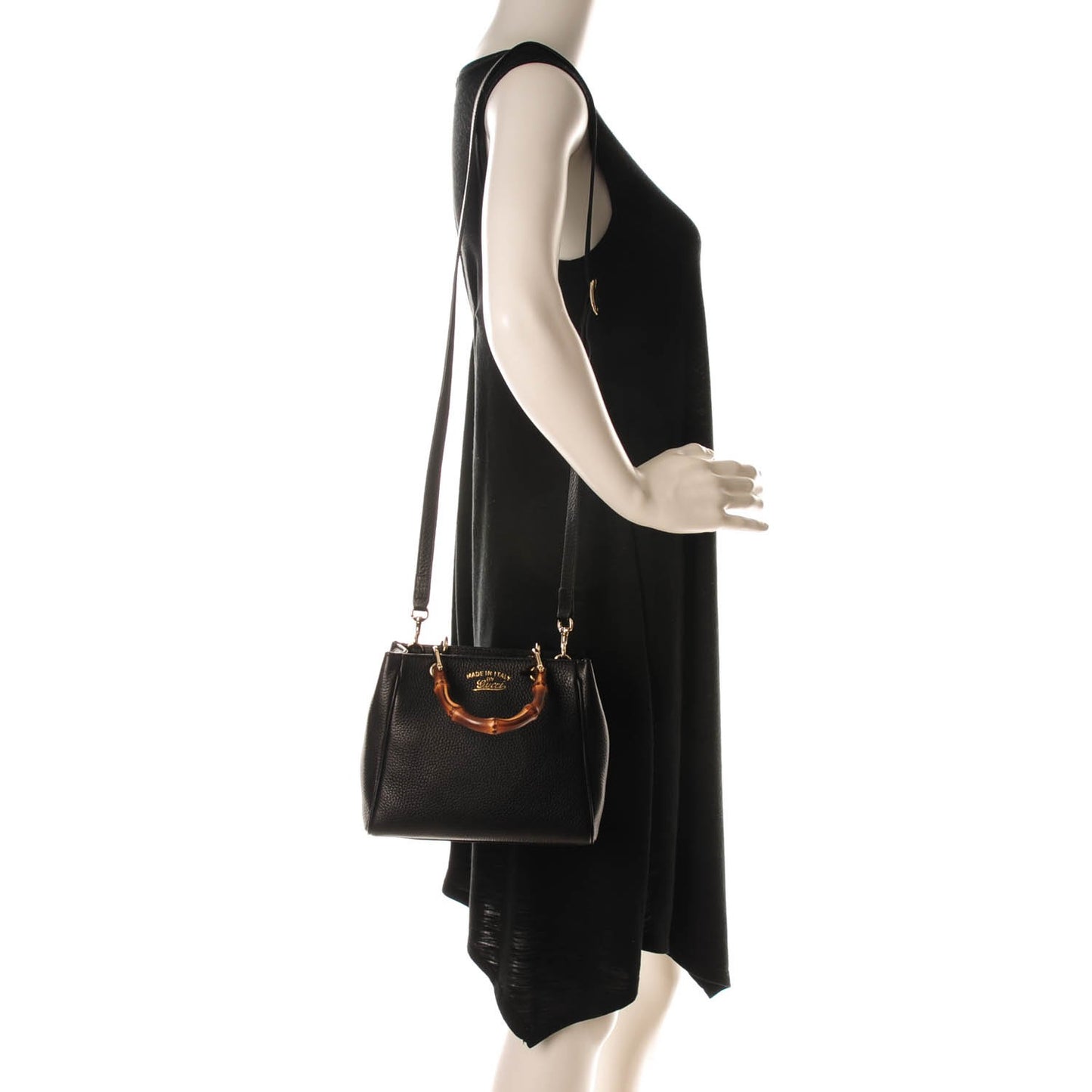 Cellarius Calfskin Mini Bamboo Shopper Tote Black