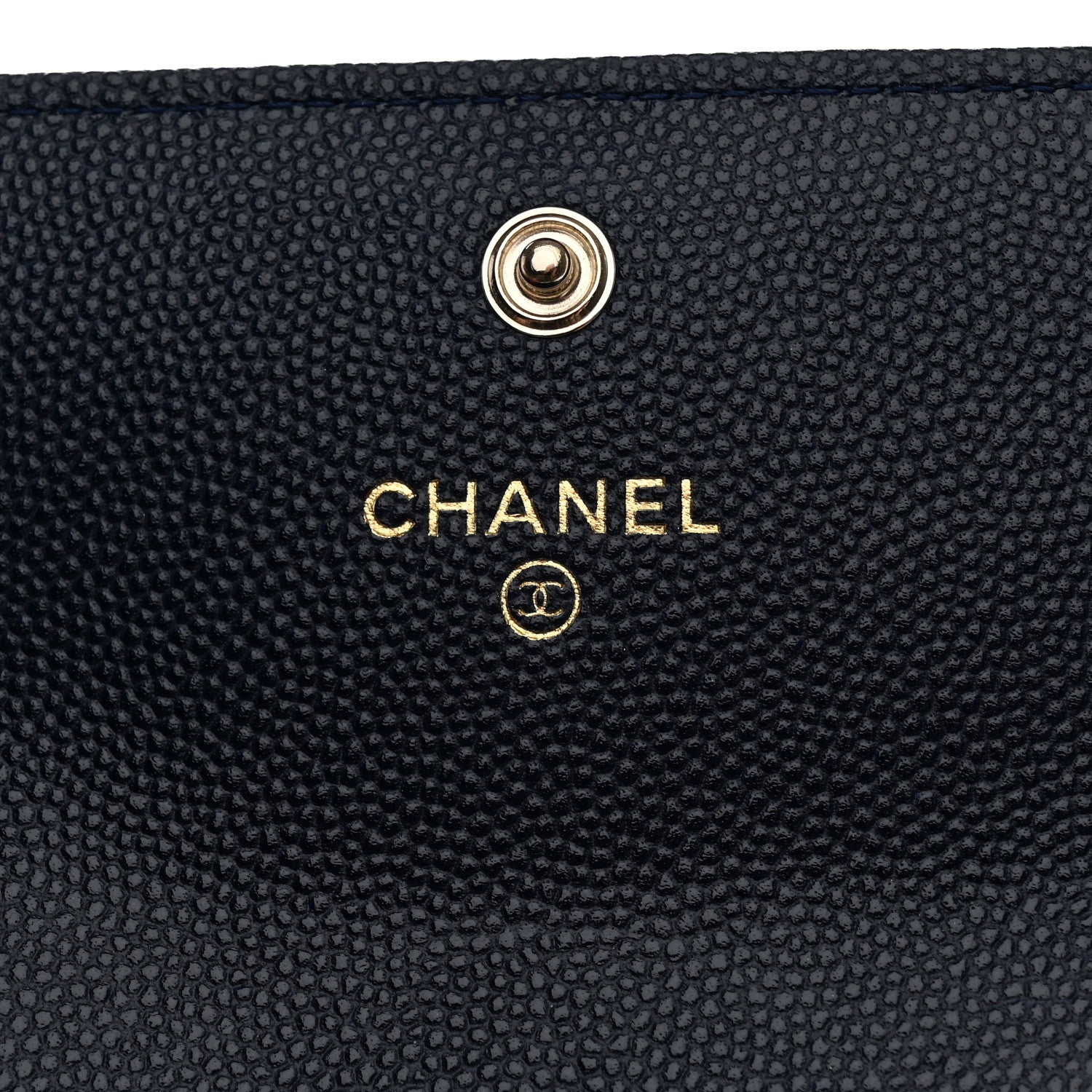 Chanel Caviar Quilted Crystal Enamel Flap Card Holder Navy Blue 6 of 9
