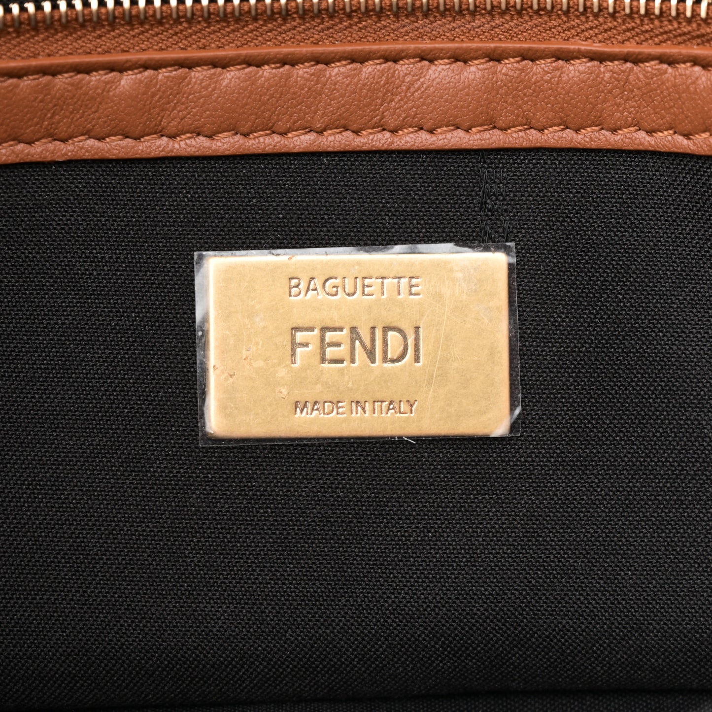Nappa FF 1974 Embossed Baguette Brandy