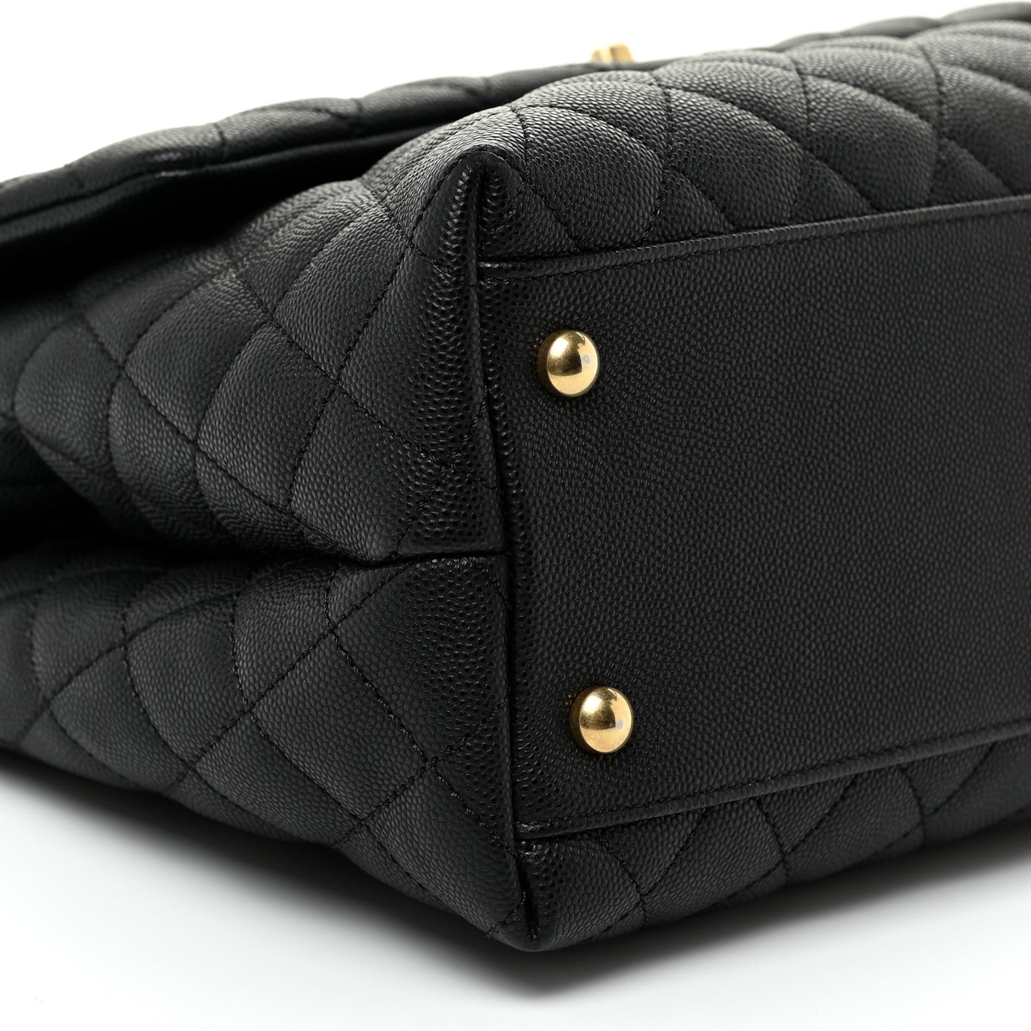 Chanel Caviar Lizard Quilted Medium Coco Handle Flap Black 10 of 19