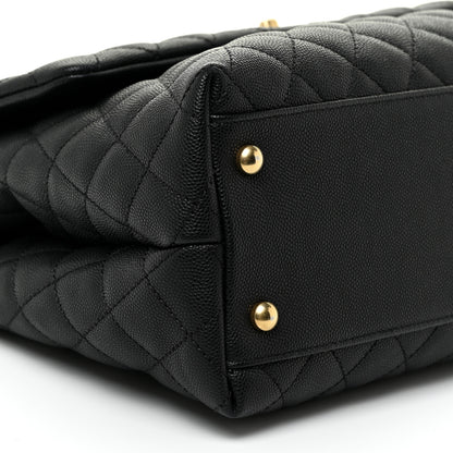 Chanel Caviar Lizard Quilted Medium Coco Handle Flap Black 10 of 19