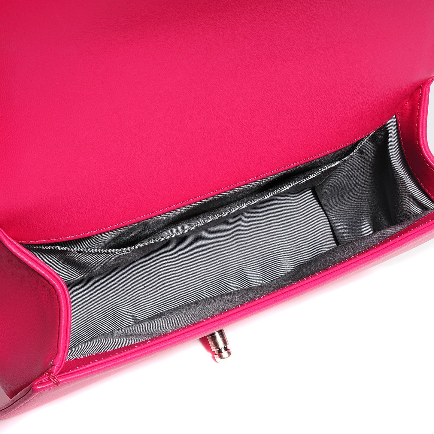 Lambskin Quilted Medium Boy Flap Fuchsia
