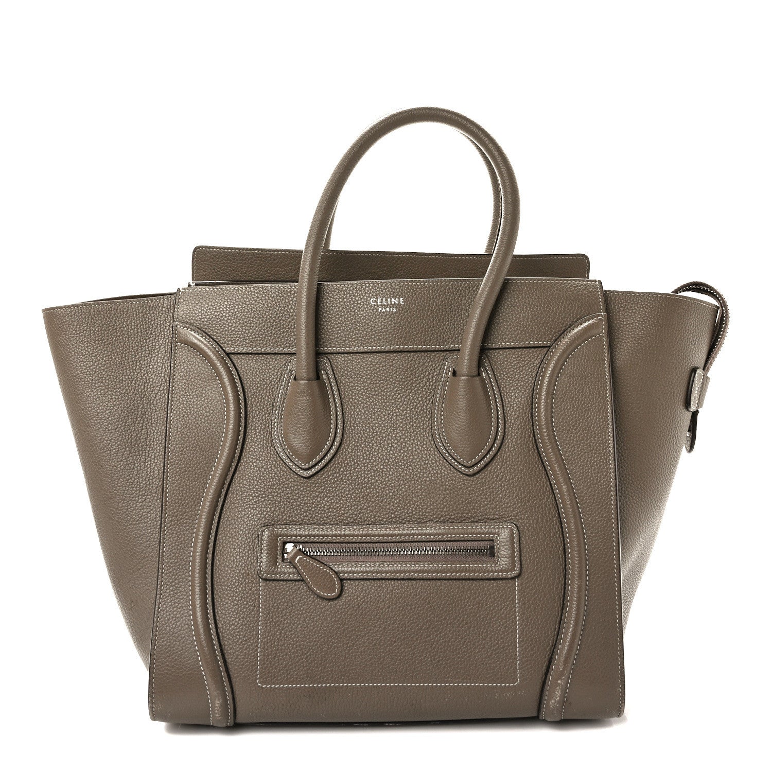 Celine Drummed Calfskin Mini Luggage Souris 1 of 10