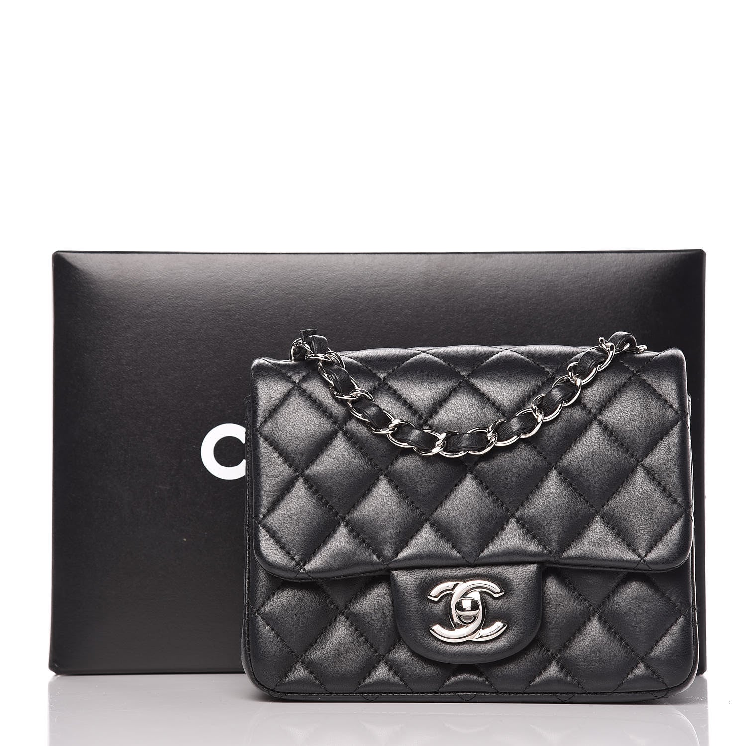 Chanel Lambskin Quilted Mini Square Flap Black 12 of 12