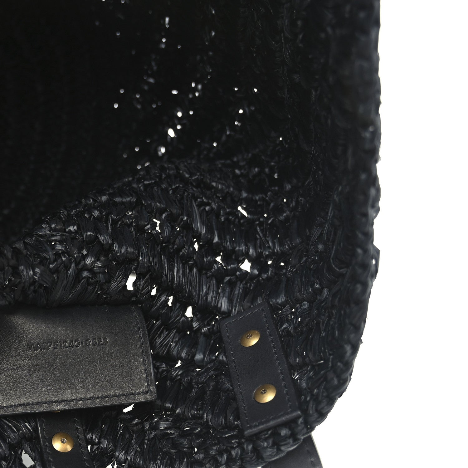 Saint Laurent Raffia Calfskin Small Panier Tote Black 7 of 10