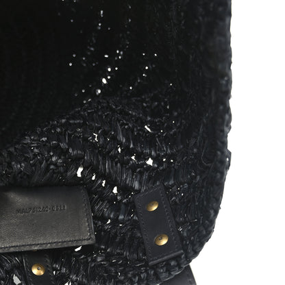 Saint Laurent Raffia Calfskin Small Panier Tote Black 7 of 10
