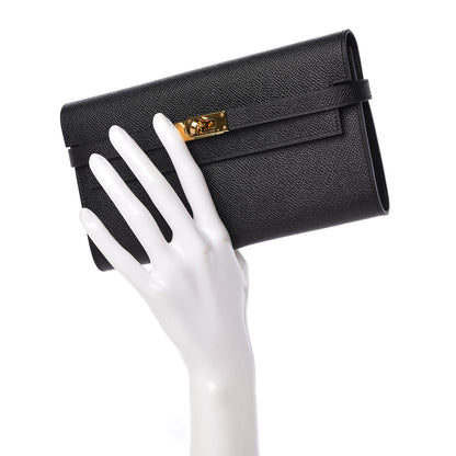 Hermes Epsom Kelly Longue Wallet Black 2 of 8