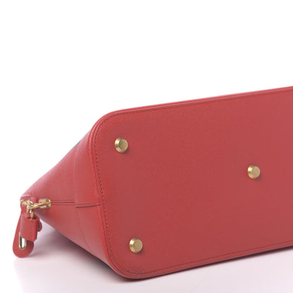 Balenciaga Signature Grained Calfskin Logo M Ville Top Handle Bag Rouge Coquelicot Black 13 of 19