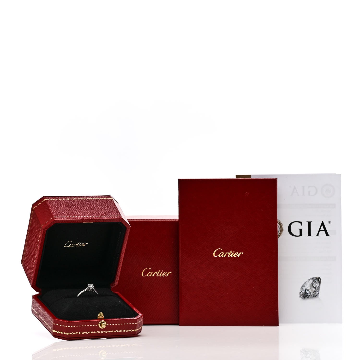 Cartier Platinum Diamond .32ct Solitaire Engagement Ring 48 4.5 7 of 7