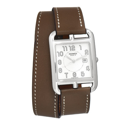 Hermes Stainless Steel Swift 29mm Cape Cod Double Tour Quartz Watch Etoupe 1 of 4