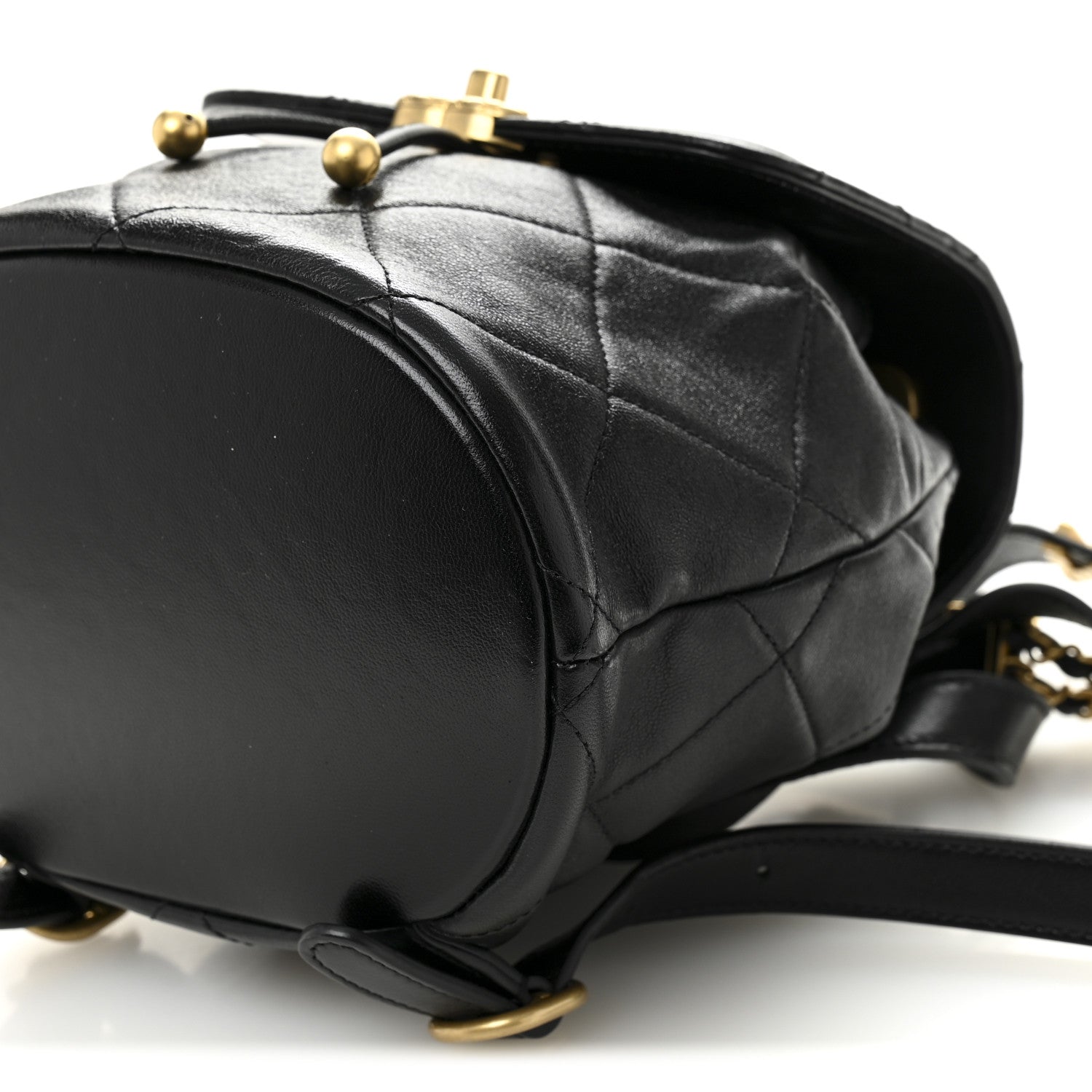 Chanel Lambskin Quilted Logo Mini Backpack Black 10 of 10