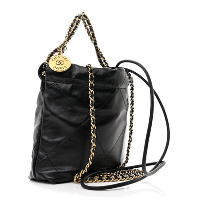 Chanel Shiny Calfskin Quilted Mini Chanel 22 Black 3 of 10