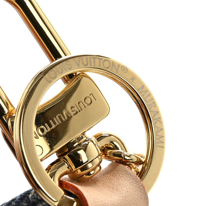 Louis Vuitton LV X TM Monogram Denim Cerises Dragonne Key Holder Blue 4 of 7