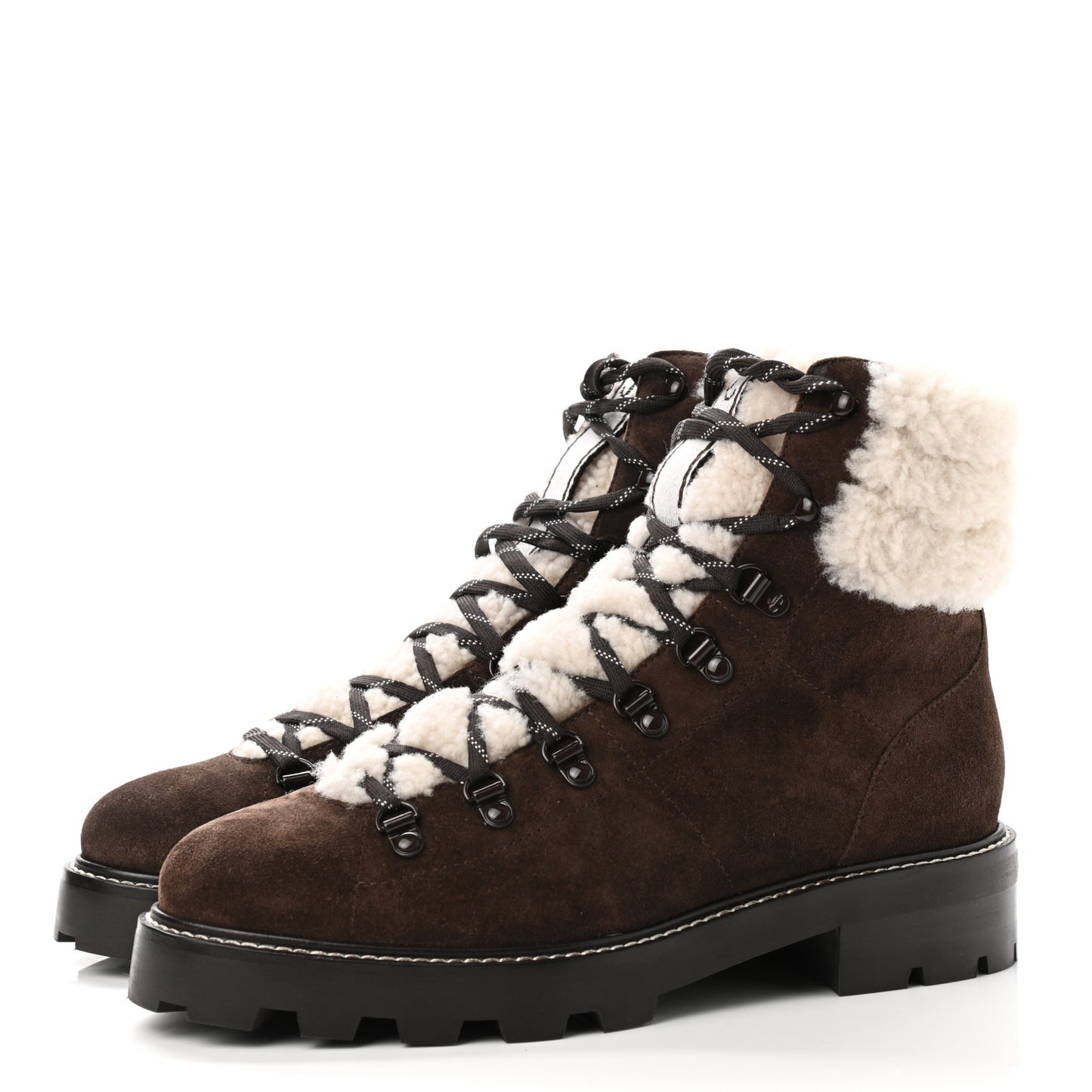 Suede Shearling Eshe Flat Boots 40 Brown