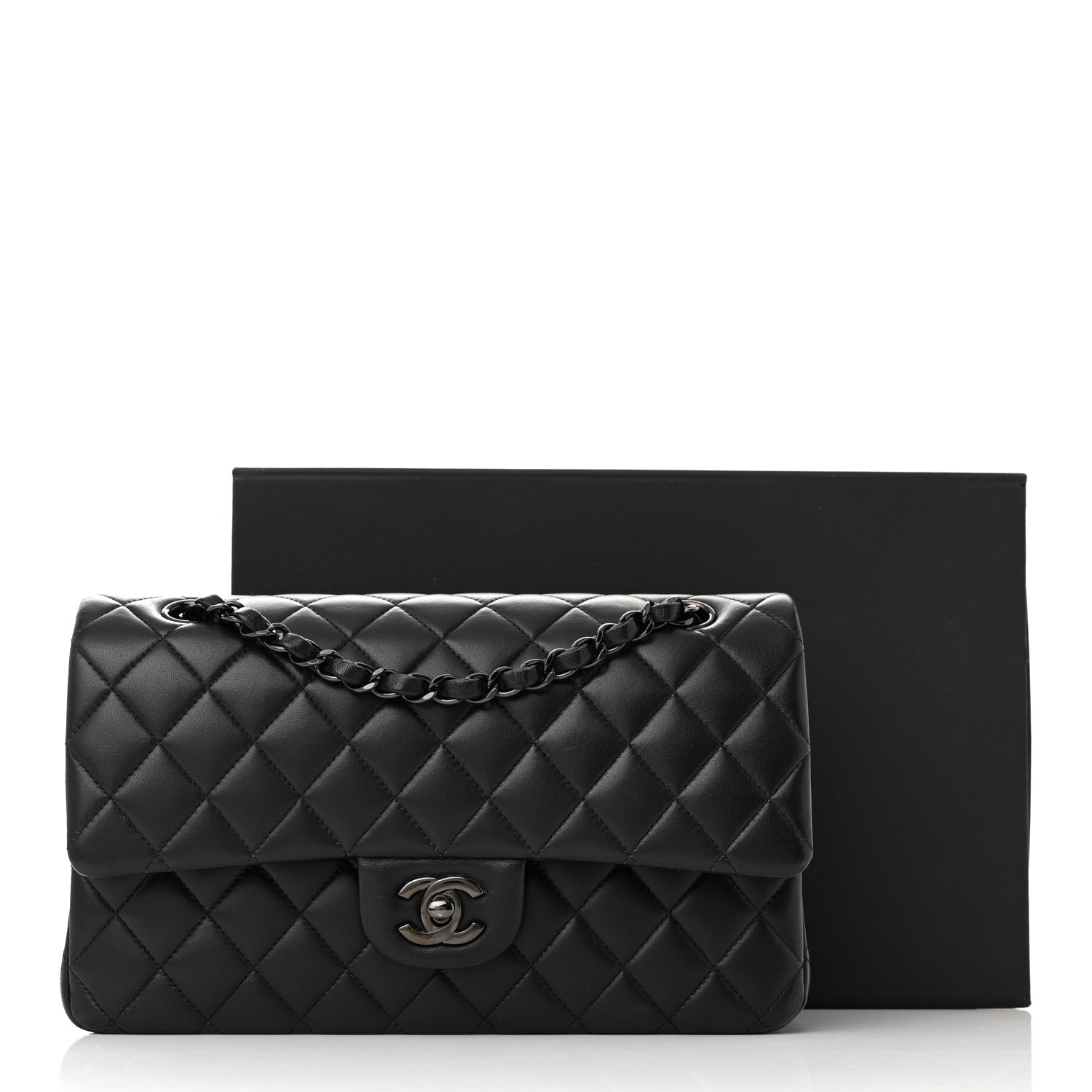 Chanel Lambskin Quilted Medium Double Flap So Black 11 of 11
