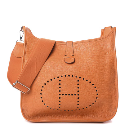 Hermes Taurillon Clemence Evelyne III GM Orange 1 of 9