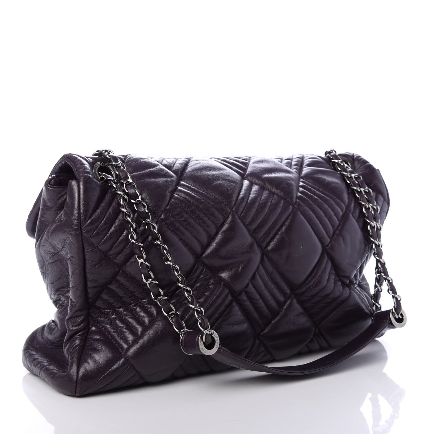 Chanel Lambskin In and Out XL Maxi Flap Dark Purple 3 of 9