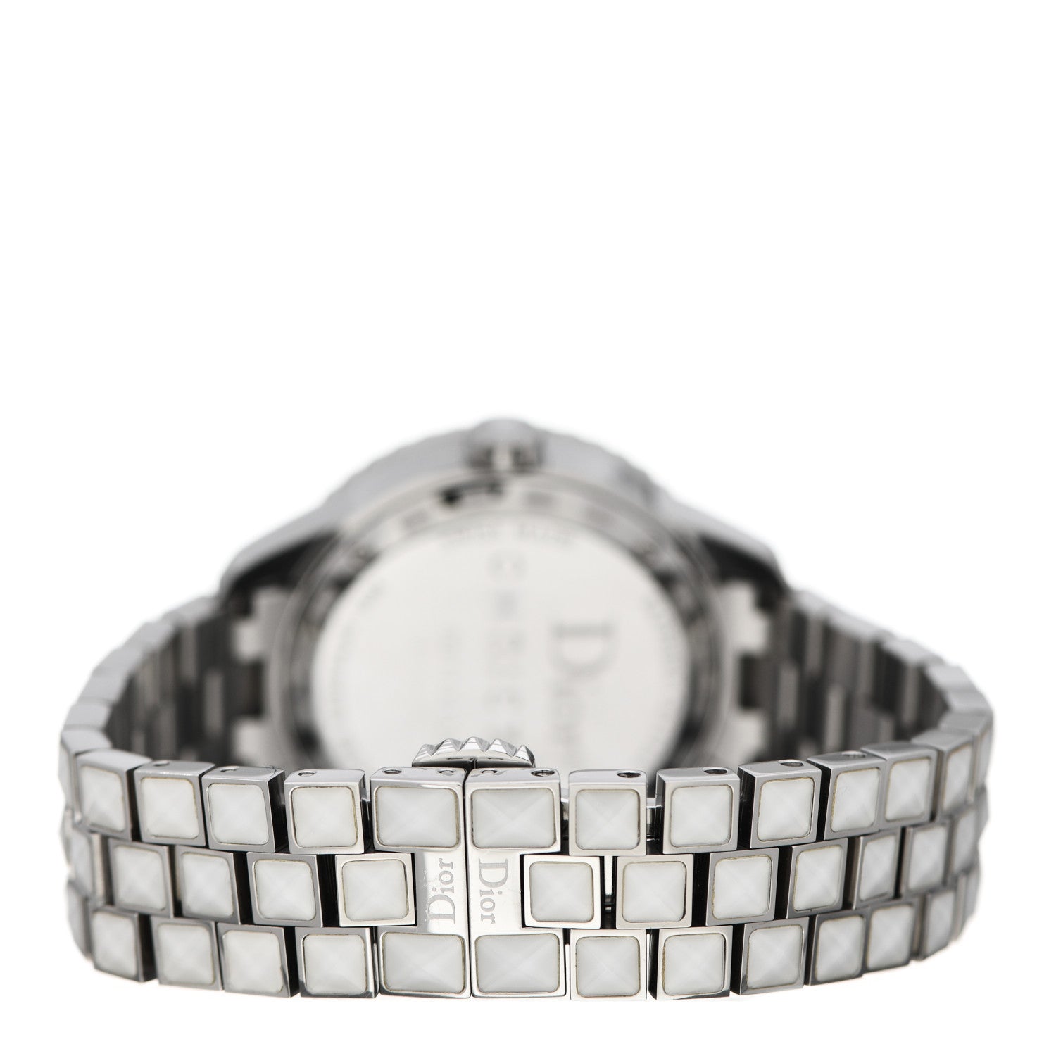 Christian Dior Stainless Steel Diamond Sapphire 33mm Christal Quartz Watch White 3 of 4