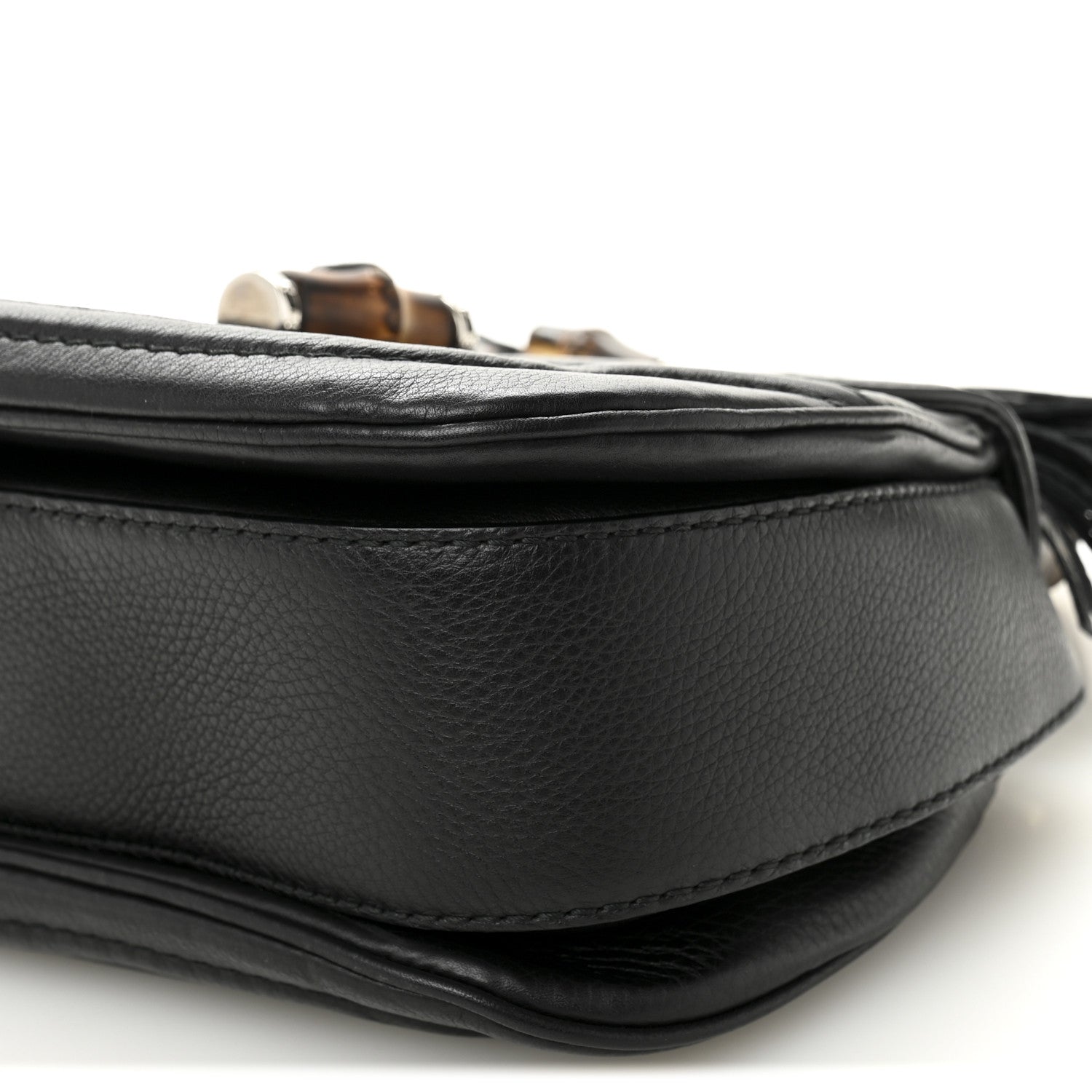 Gucci Calfskin Medium New Bamboo Top Handle Bag Black 10 of 11