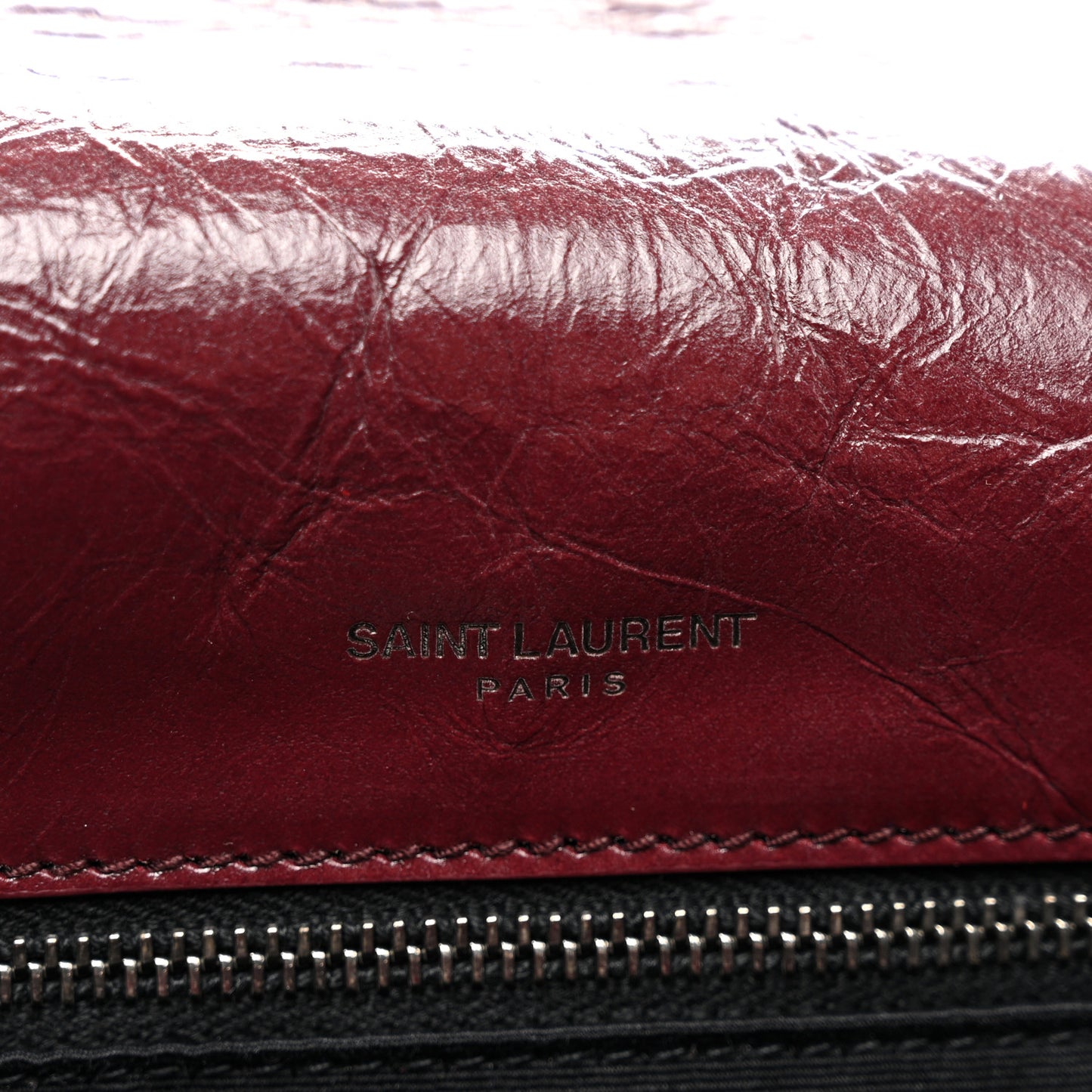 Crinkled Calfskin Matelasse Monogram Large Niki Chain Satchel Rouge Legion