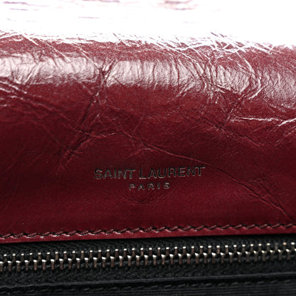 Saint Laurent Crinkled Calfskin Matelasse Monogram Large Niki Chain Satchel Rouge Legion 12 of 12