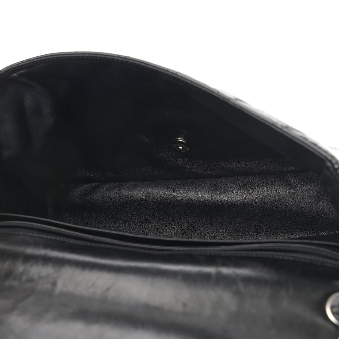 Patent Quilted Maxi Single Flap Black