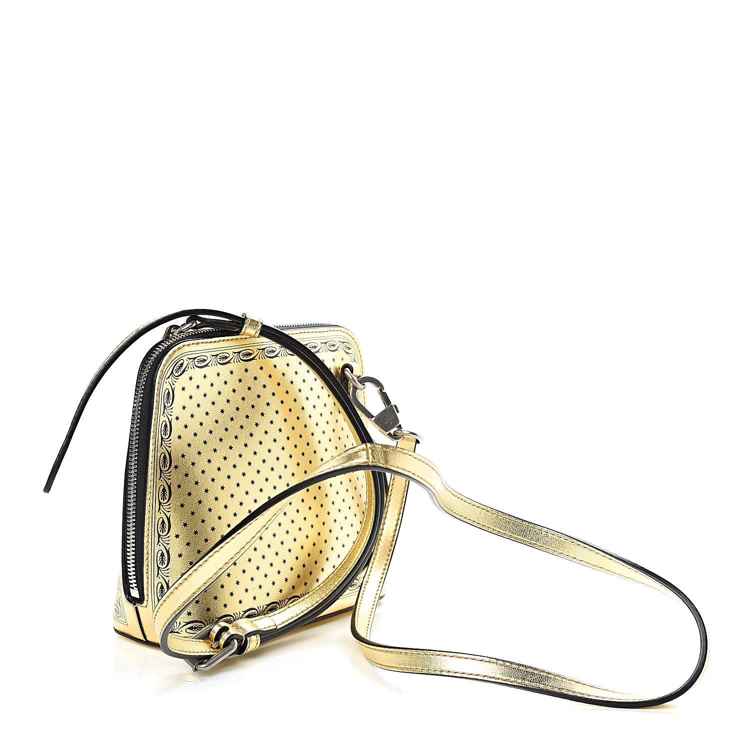 Gucci X SEGA Calfskin GUCCY Stars Mini Dome Shoulder Bag Gold 3 of 10