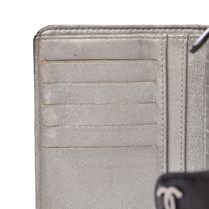 Chanel Lambskin Camellia Embossed Zipped Pocket Wallet Black 13 of 15