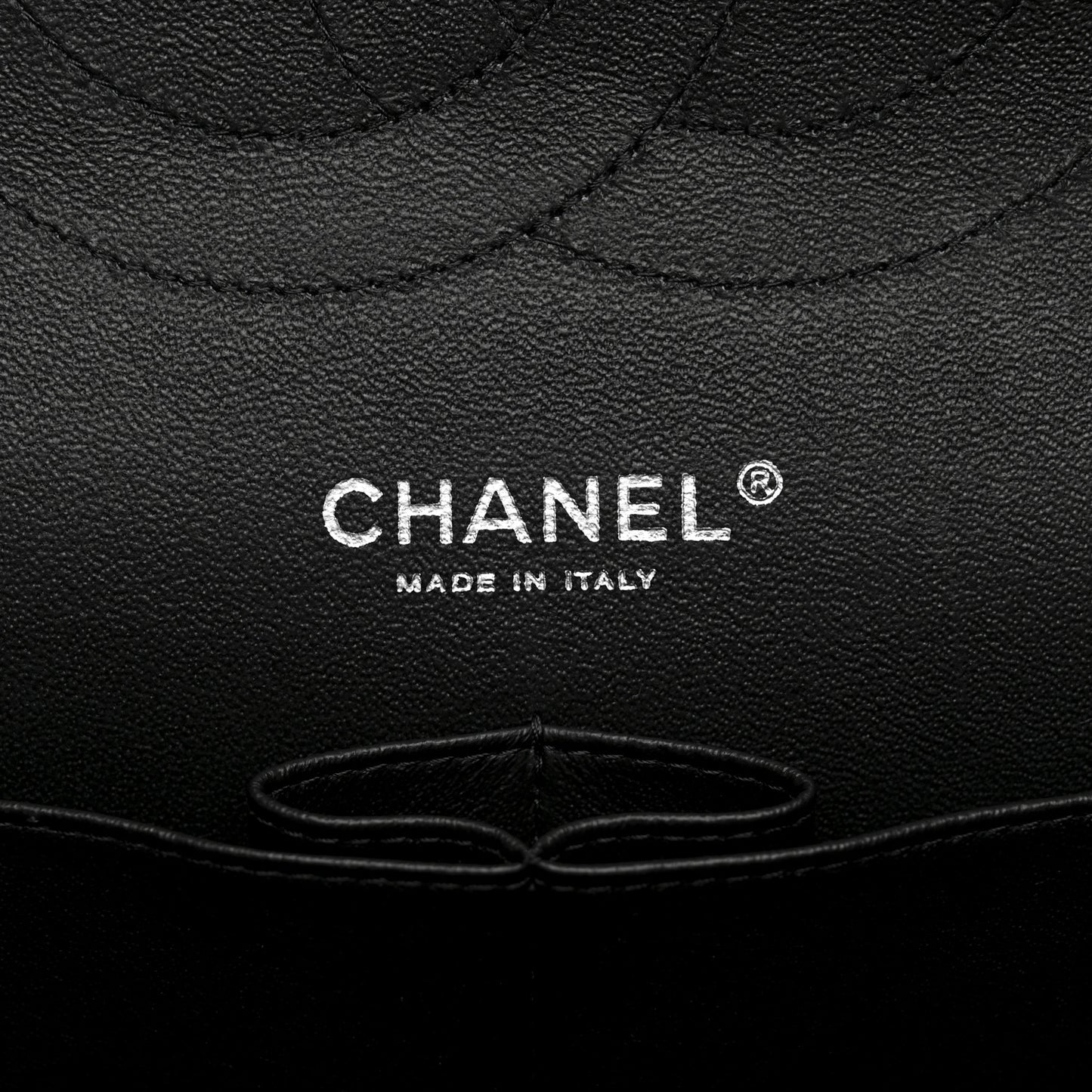 Patent Quilted Jumbo Double Flap Black