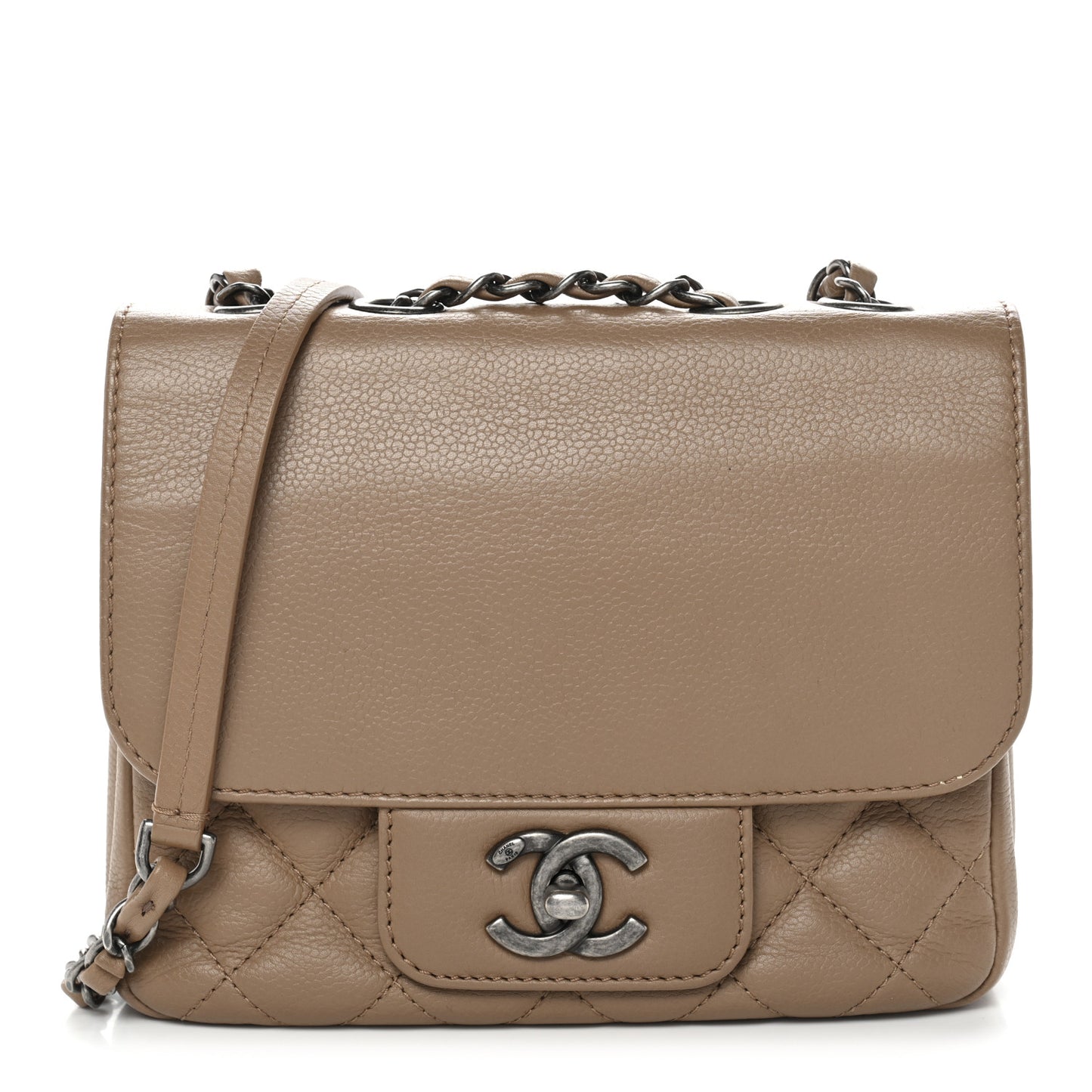 Caviar Quilted Mini All About Flap Bag Brown
