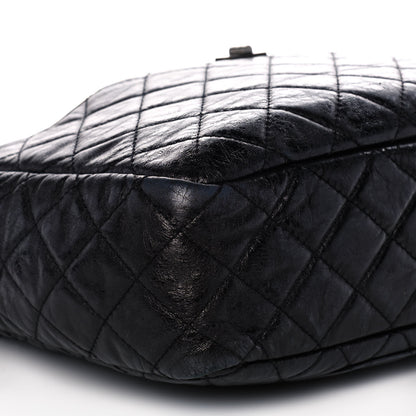 Chanel Metallic Aged Calfskin Quilted Large Reissue Camera Case Black 10 of 11