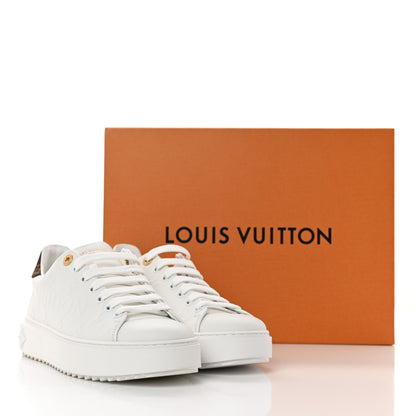 Louis Vuitton Lambskin Embossed Monogram Time Out Sneakers 38.5 White 12 of 12