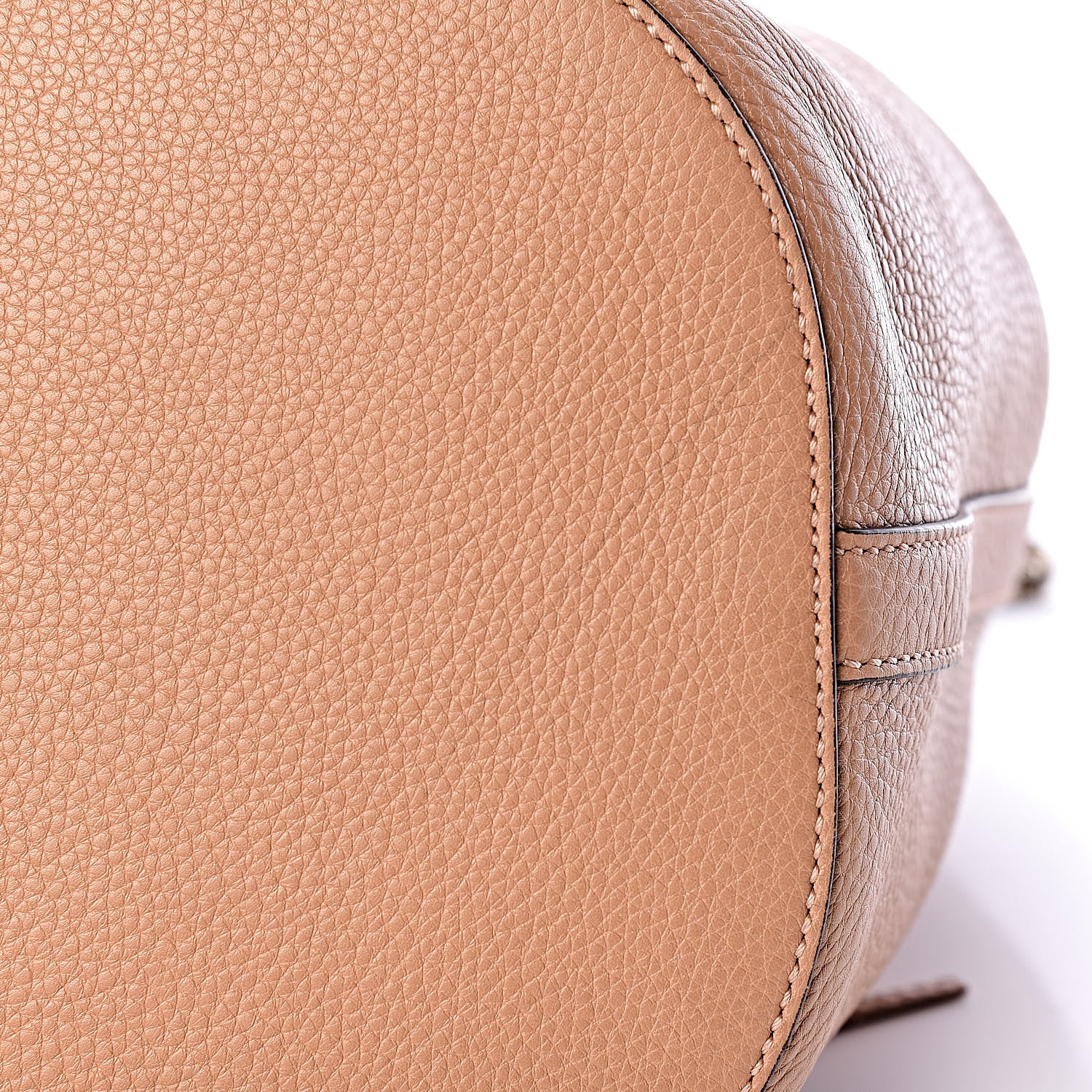 Gucci Pebbled Calfskin Miss Bamboo Bucket Bag Camelia 12 of 12