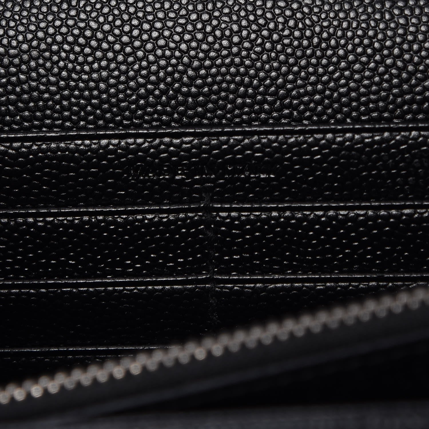 Saint Laurent Grain De Poudre Matelasse Chevron Monogram Chain Wallet Black 6 of 10