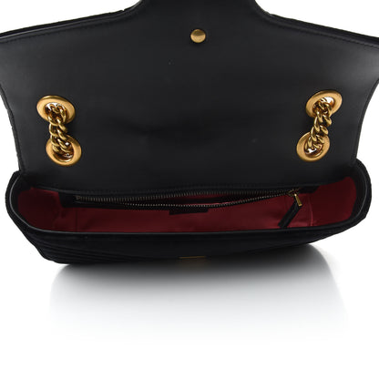 Gucci Velvet Matelasse Small GG Marmont Shoulder Bag Black 8 of 10