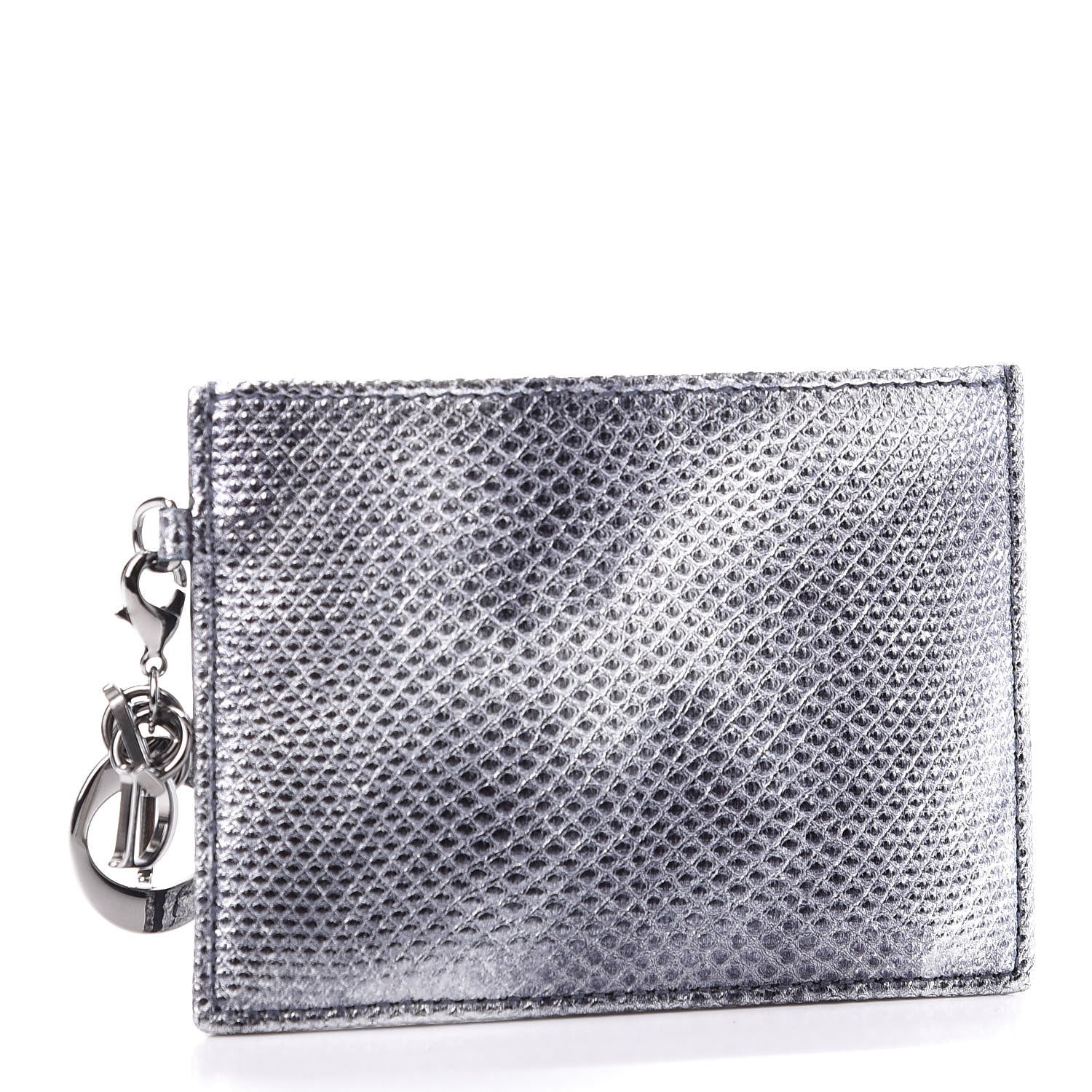 Christian Dior Karung Lady Dior Card Holder Vieil Argent 3 of 9