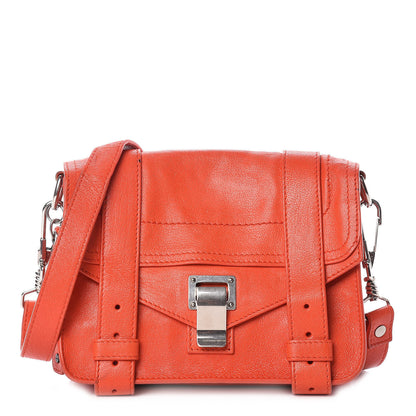 Proenza Schouler Lambskin PS1 Mini Pouch Messenger Bag Deep Coral 1 of 12