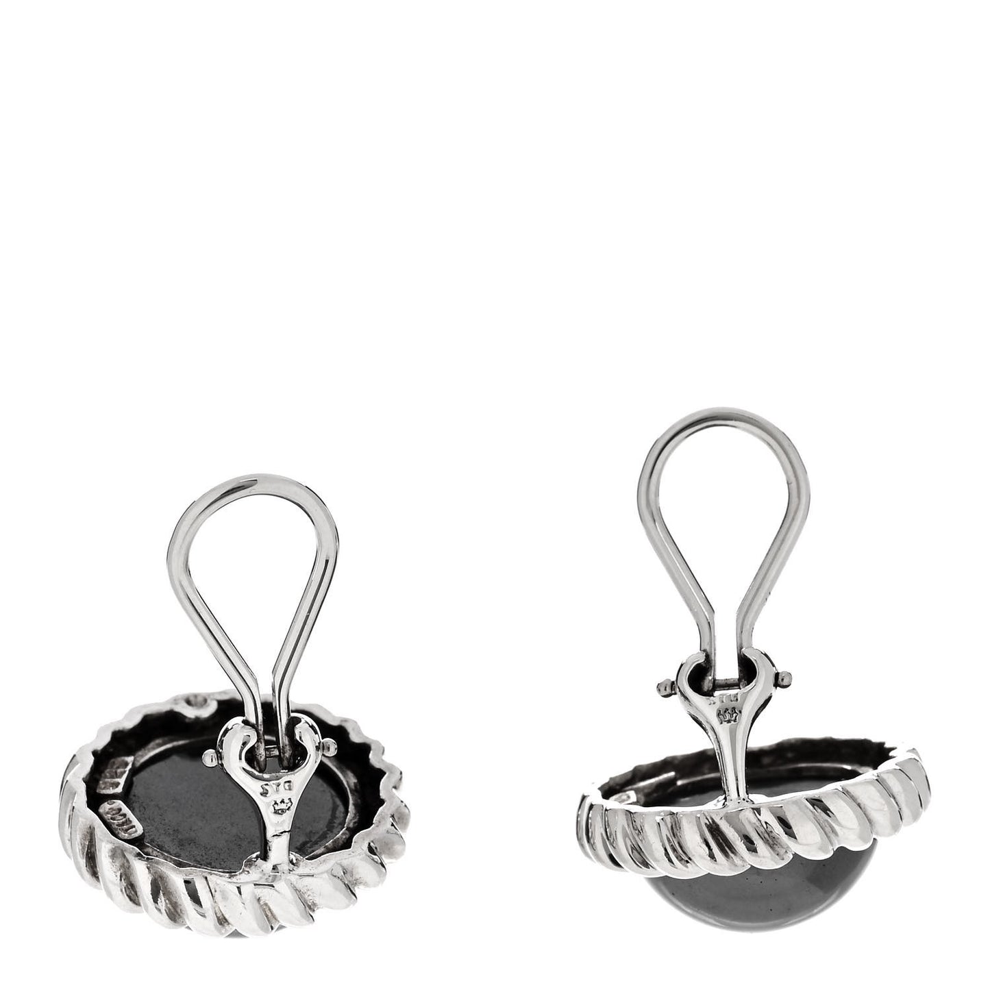 Sterling Silver Hematite Round Clip-On Earrings