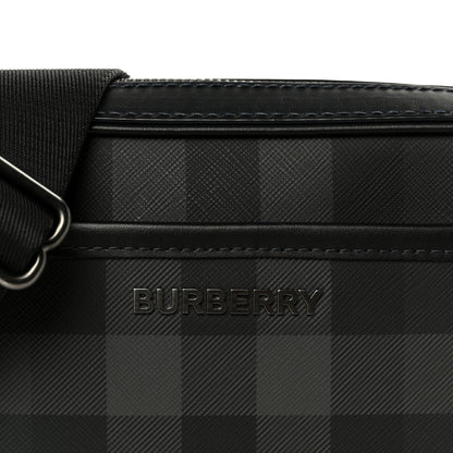 Burberry Coated Canvas Calfskin Check Muswell Bag Charcoal 9 of 11