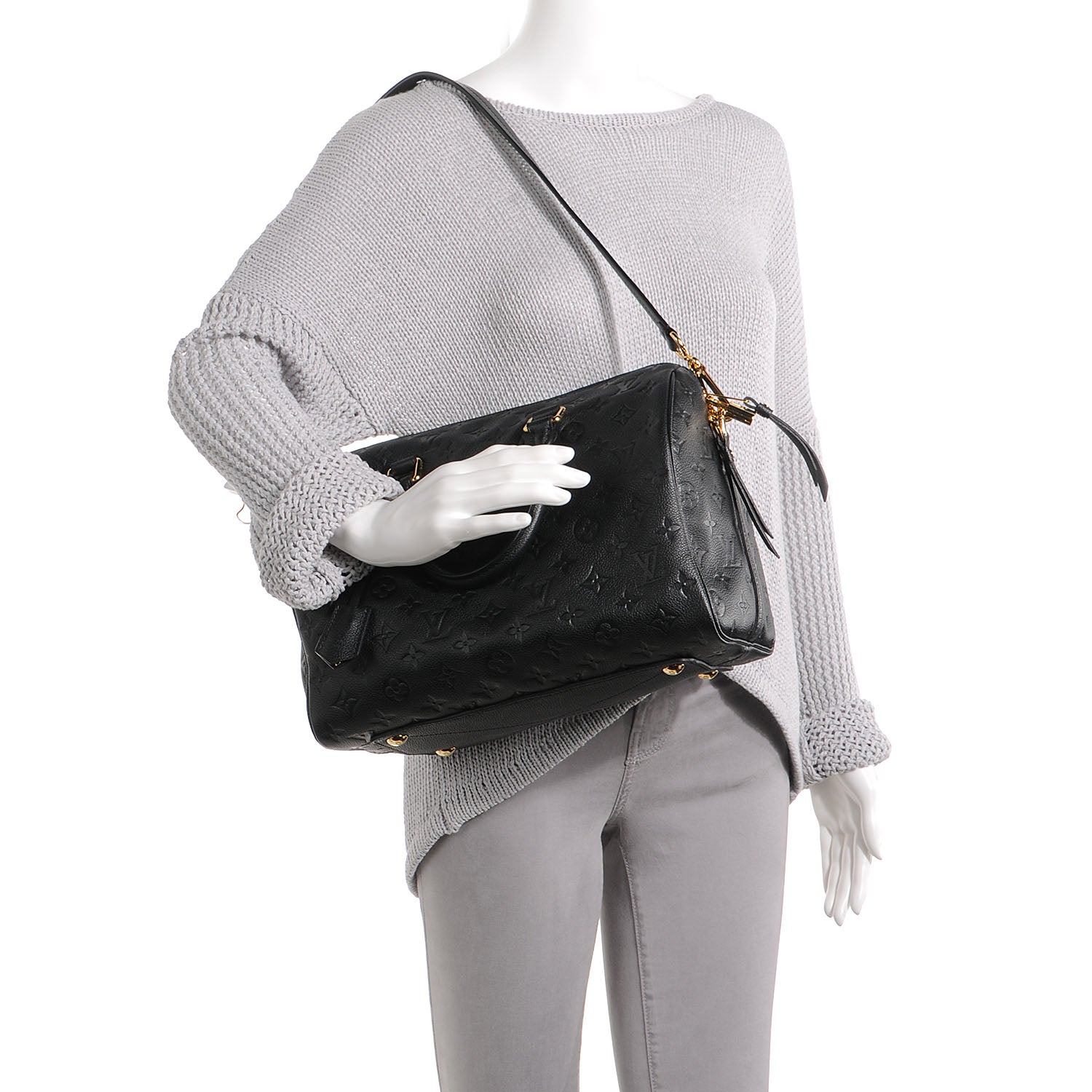 Louis Vuitton Empreinte Speedy Bandouliere 30 Black 2 of 8